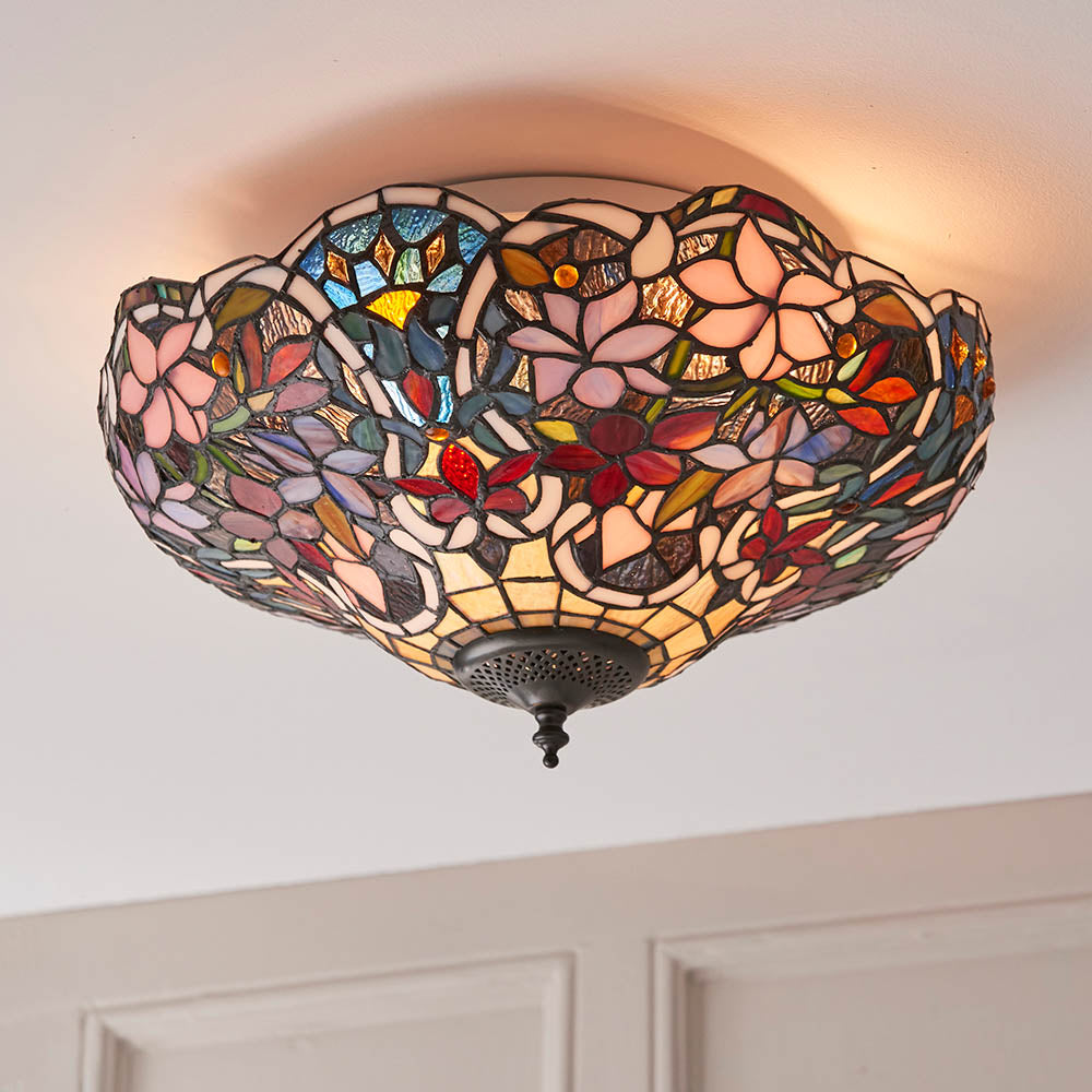 Tiffany Sullivan Medium 2lt Flush Ceiling Light