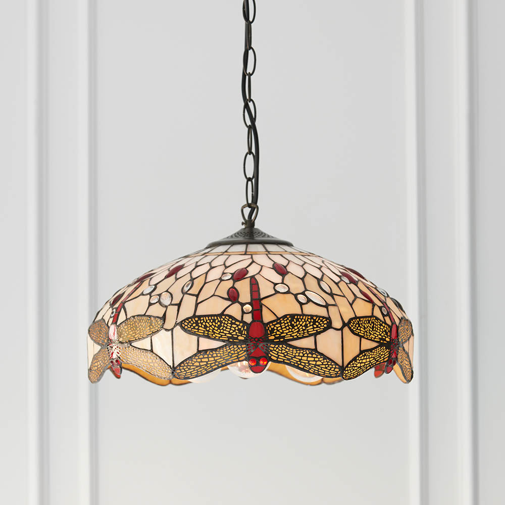 Tiffany Dragonfly Beige Medium 3lt Pendant