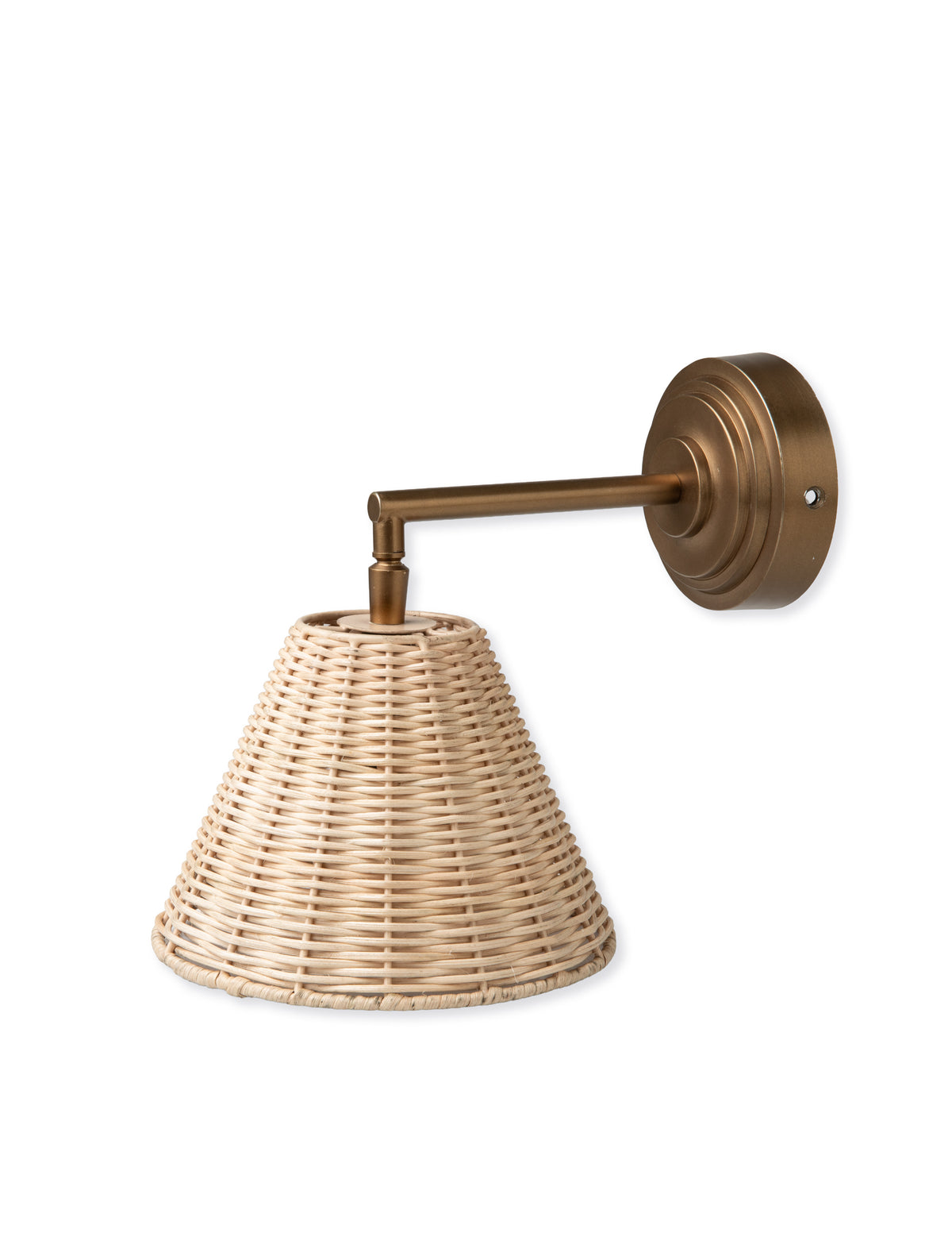 Garden Trading Hatherley Wall Light With Rattan Shade & Antique Brass