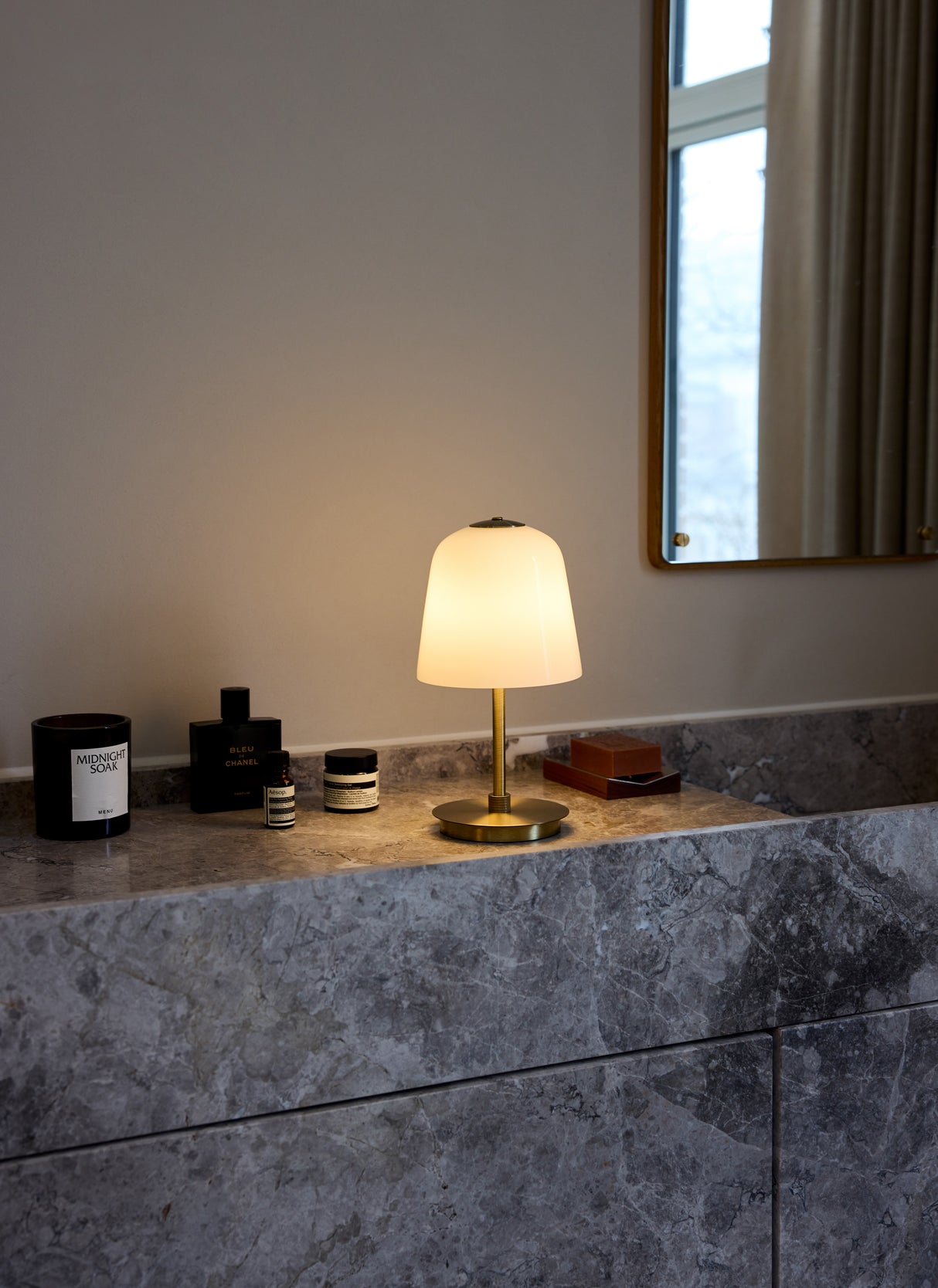 Halo Design Room 49 Portable Table Lamp Opal / Antique Brass