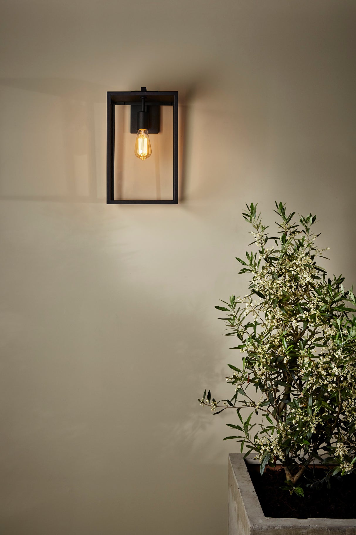 Astro Box Lantern 450 Textured Black Outdoor Wall Light
