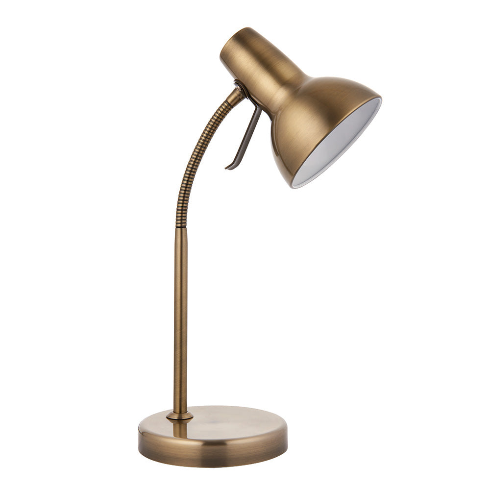 Endon Amalfi Task Table Lamp with USB Antique Brass