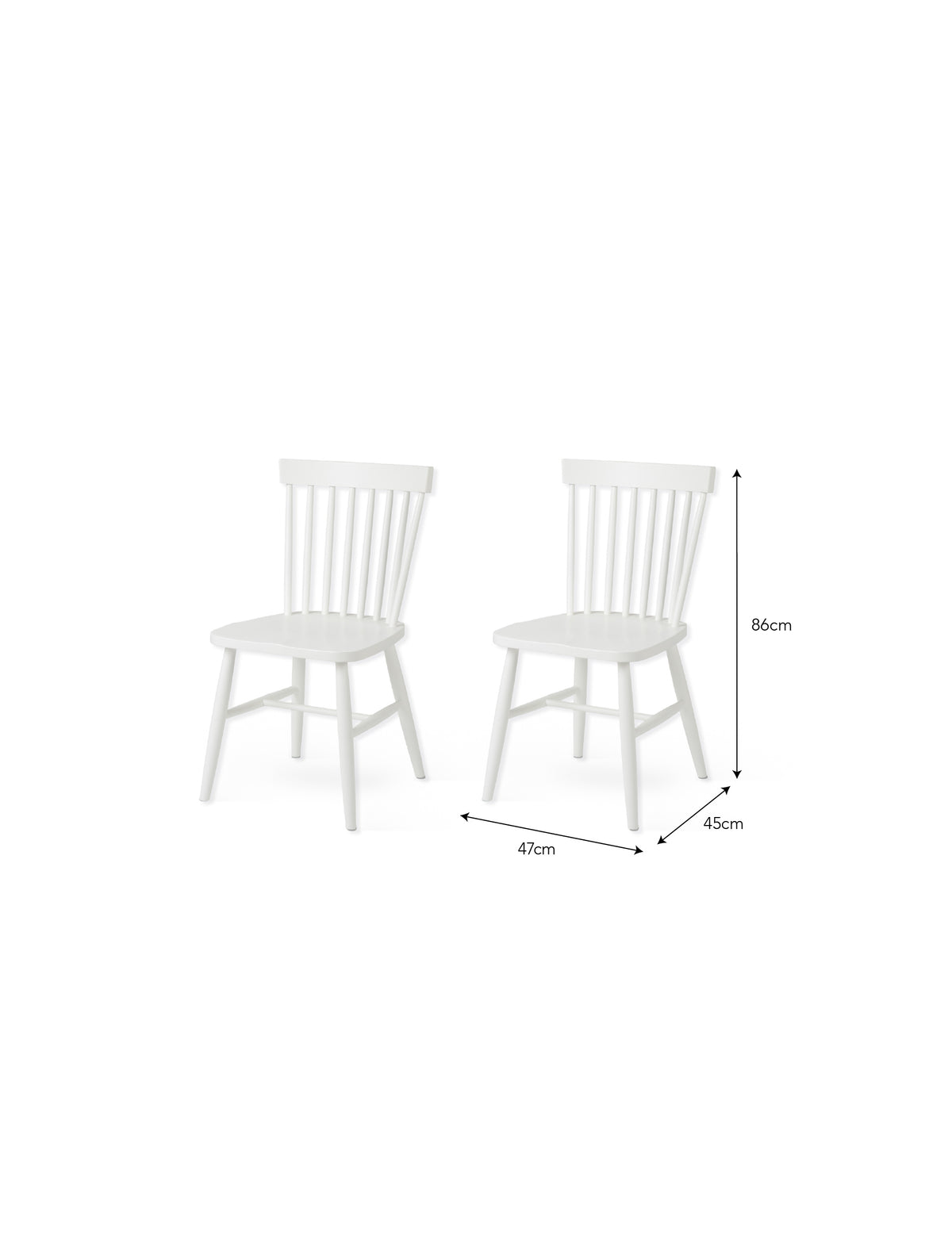 Garden Trading Spindle Back Chair Beech Wood, Lily White, Set of 2