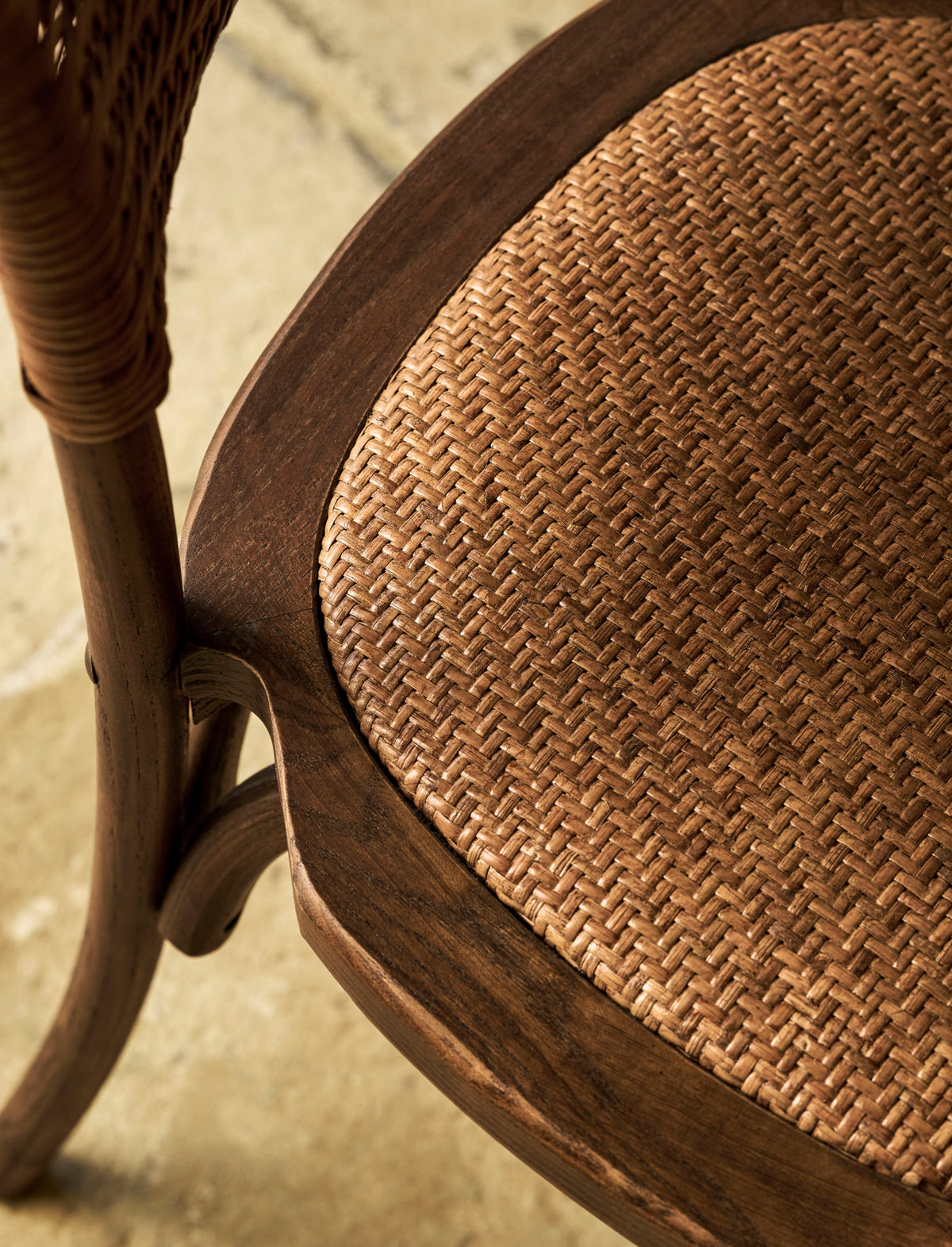 Garden Trading Fyfield Stacking Dining Chair - Elm Wood, Dark Natural, Set of 2