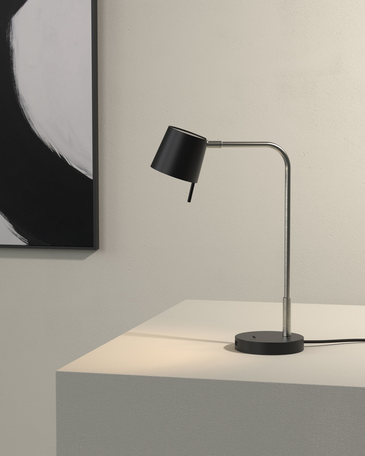 Astro Miura Desk Lamp Base USB Matt Nickel Interior Table Light