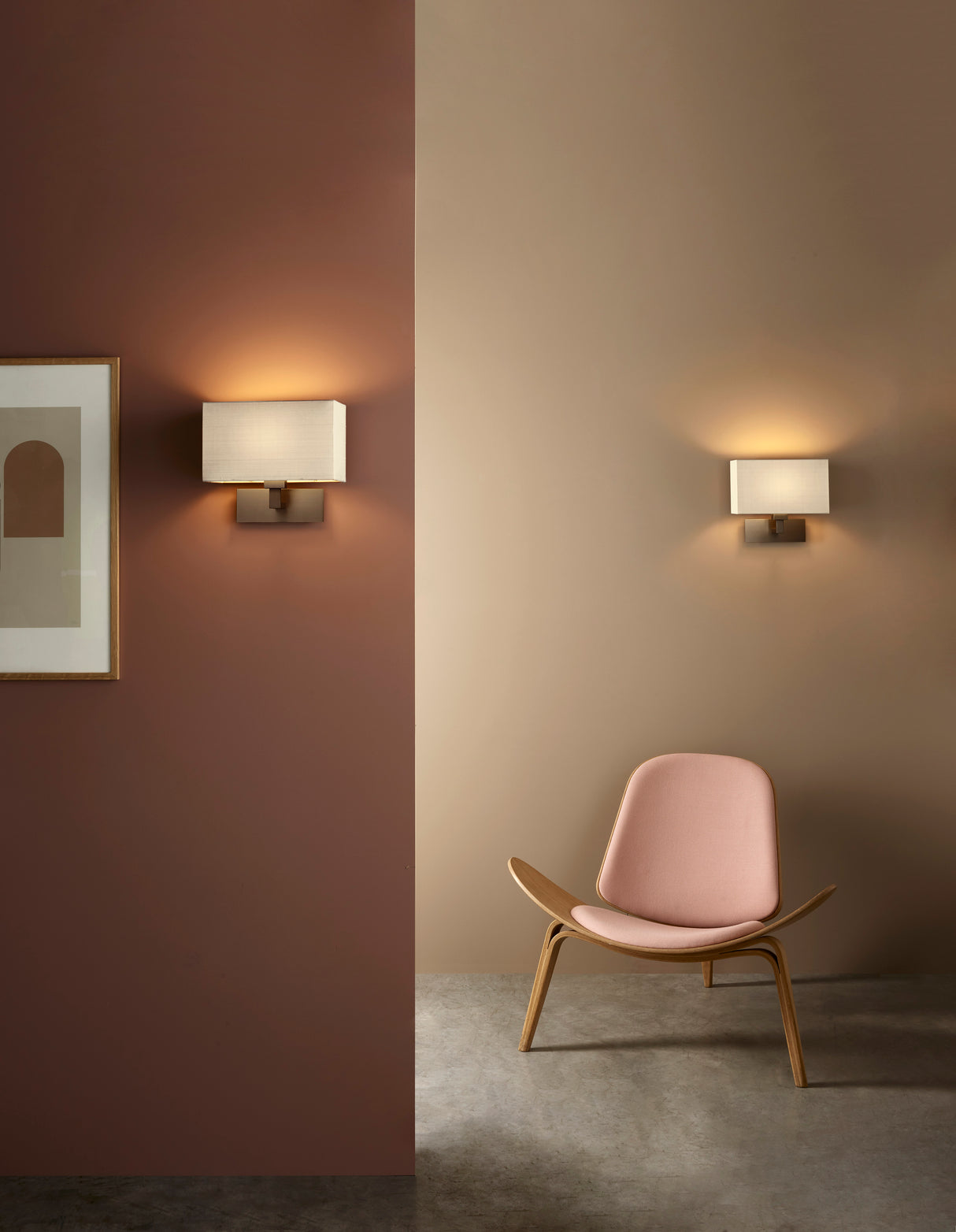 Astro Park Lane Bronze Wall Light complete with White Lampshade