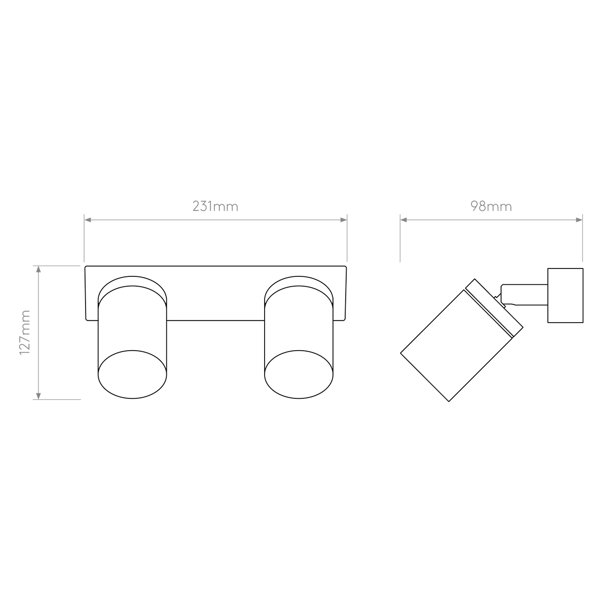Astro Dartmouth Twin Spot Textured Black Outdoor Spotlight