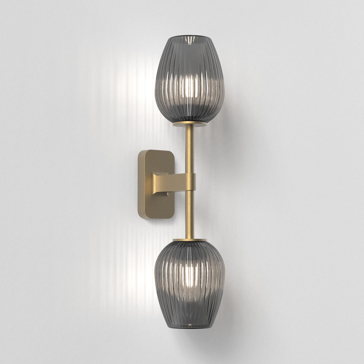 Astro Tacoma Twin Antique Brass Bathroom Wall Light