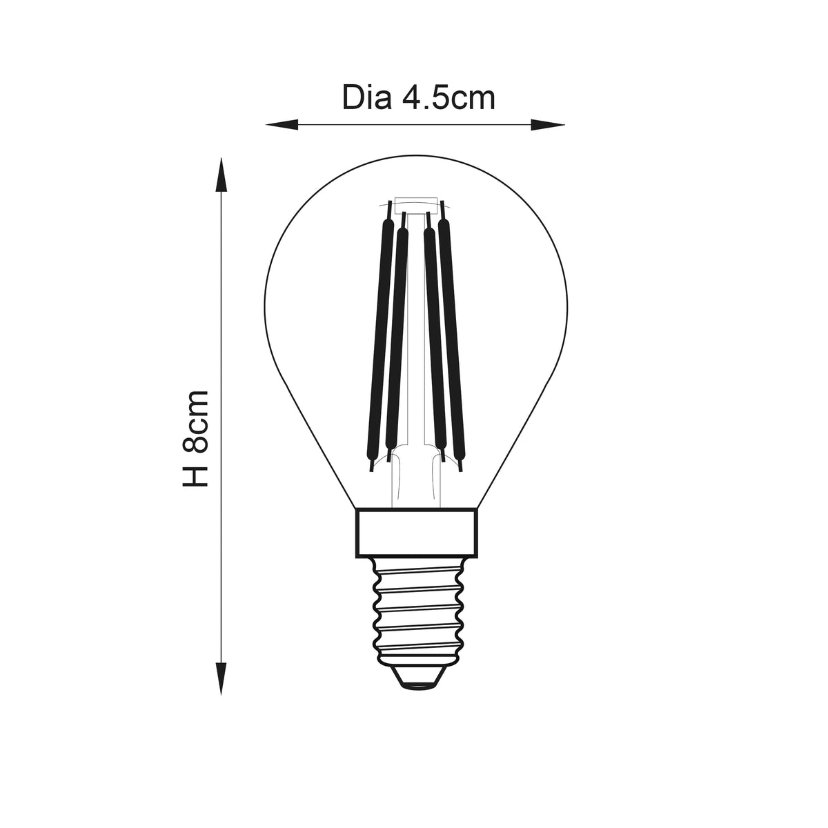 Endon E14 LED Light Bulb Filament Golf-Ball Dimmable
