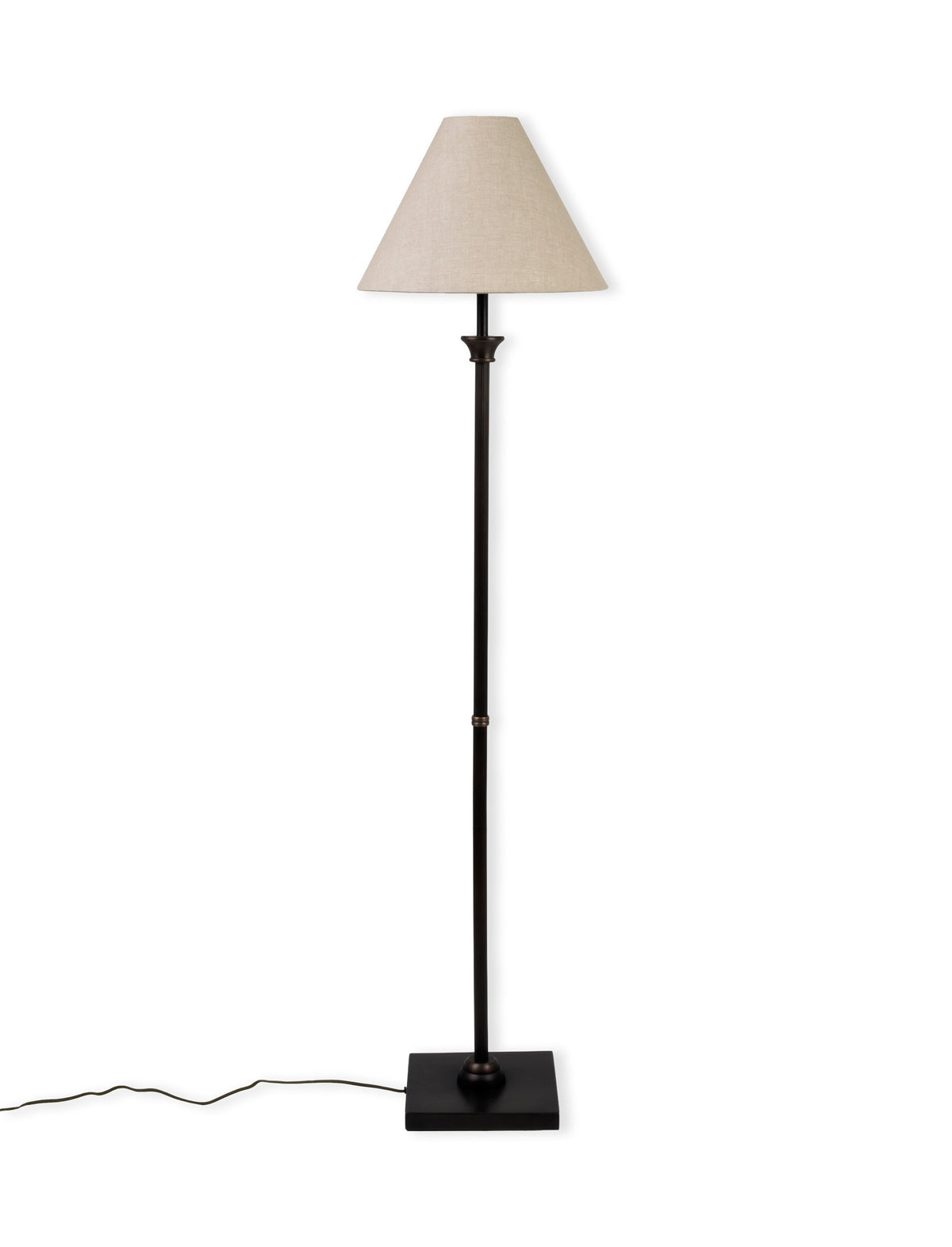 Garden Trading Kelmscot Floor Lamp With Linen Shade Antique Bronze Finish