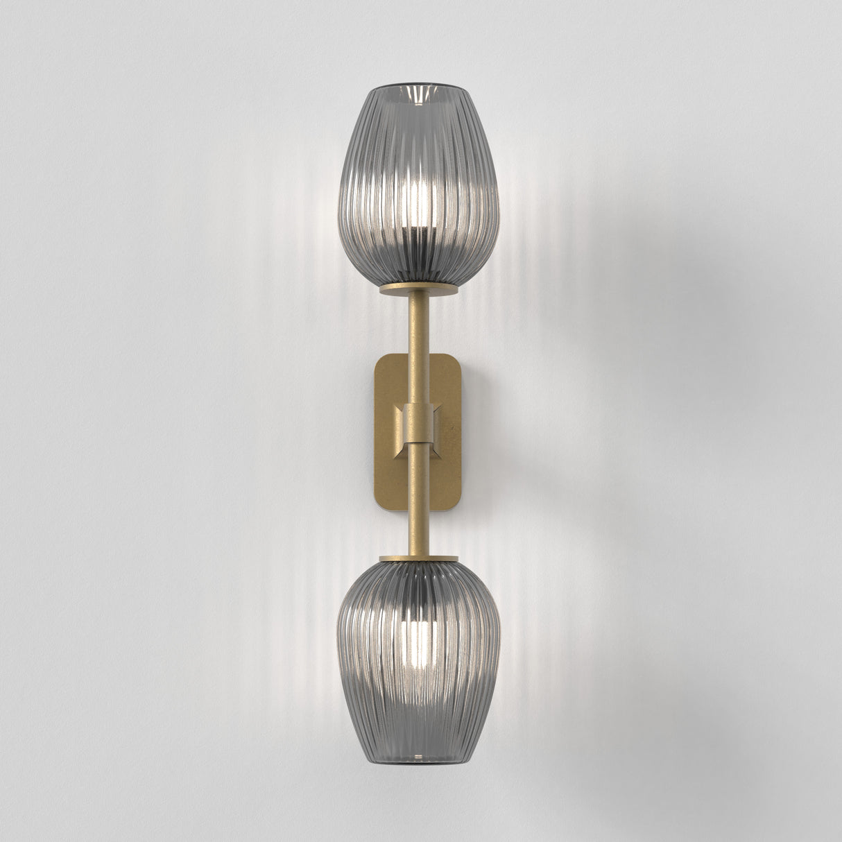 Astro Tacoma Twin Antique Brass Bathroom Wall Light