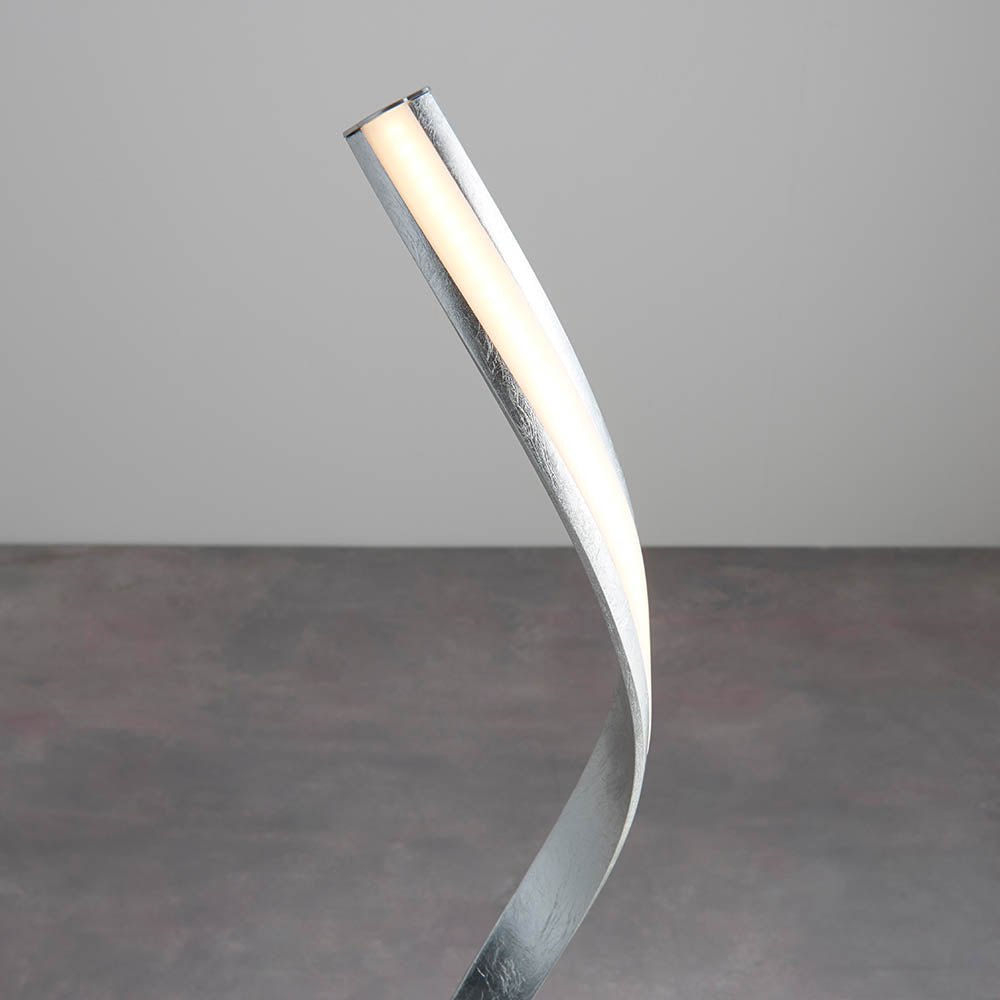 Endon Aria Floor Lamp Silver leaf & white acrylic