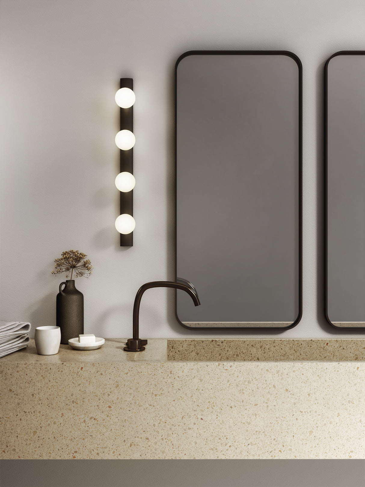 Astro Cabaret 4 II Matt Black Bathroom Wall Light