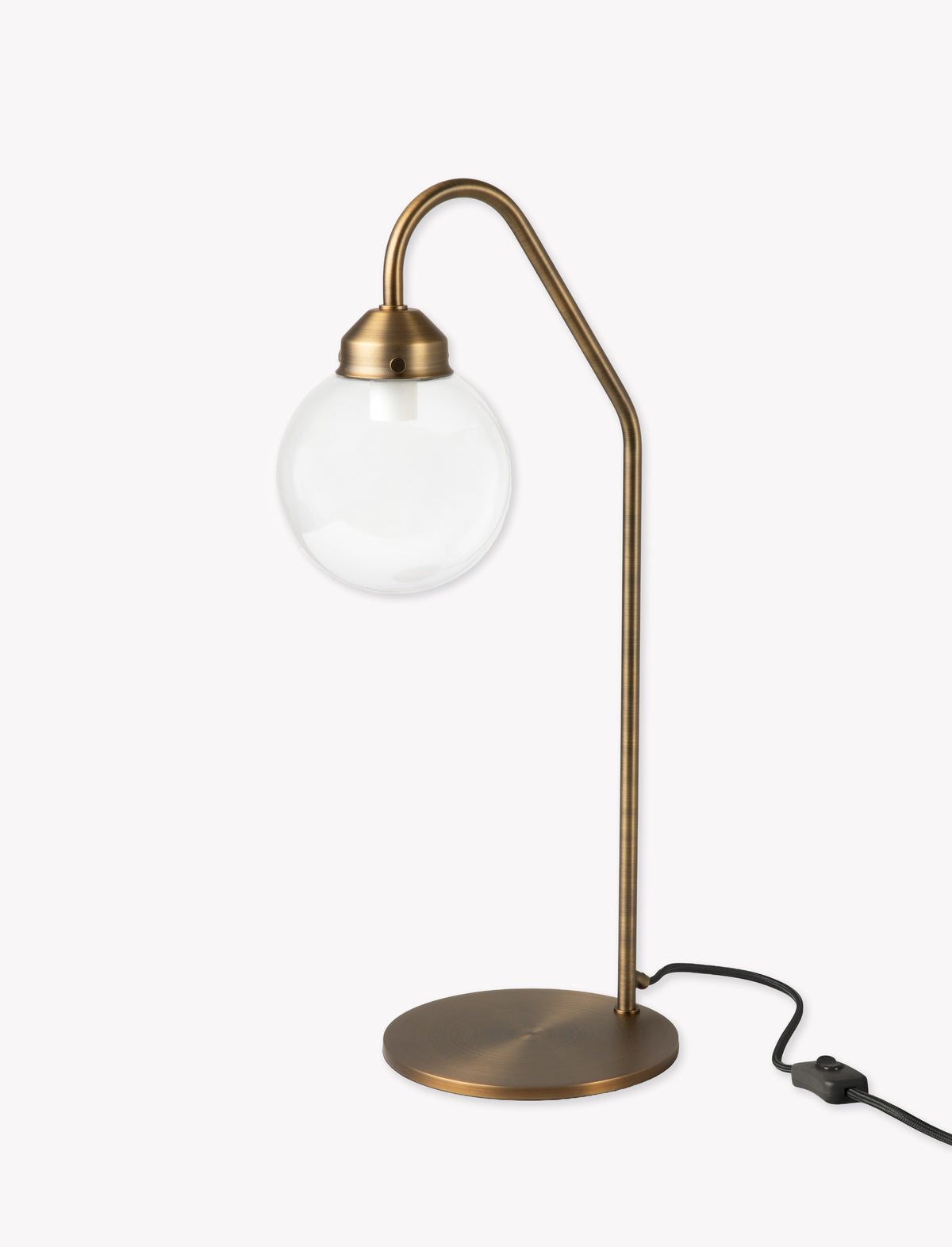 Garden Trading Everleigh Table Lamp Round Glass Antique Brass