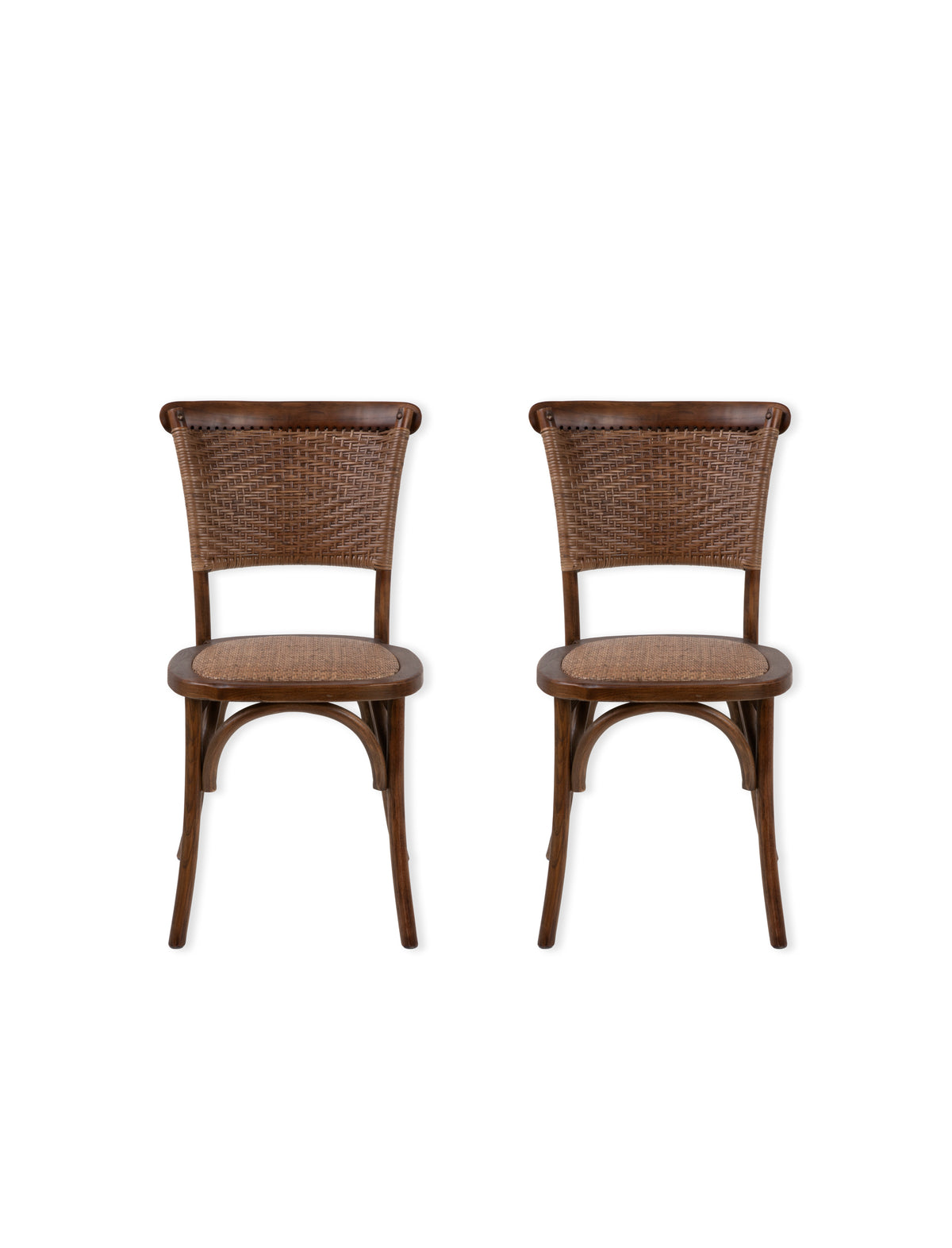 Garden Trading Fyfield Stacking Dining Chair - Elm Wood, Dark Natural, Set of 2