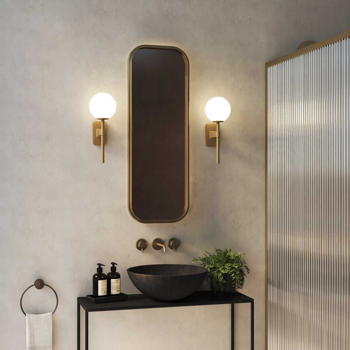 Astro Tacoma Single Antique Brass Bathroom Wall Light