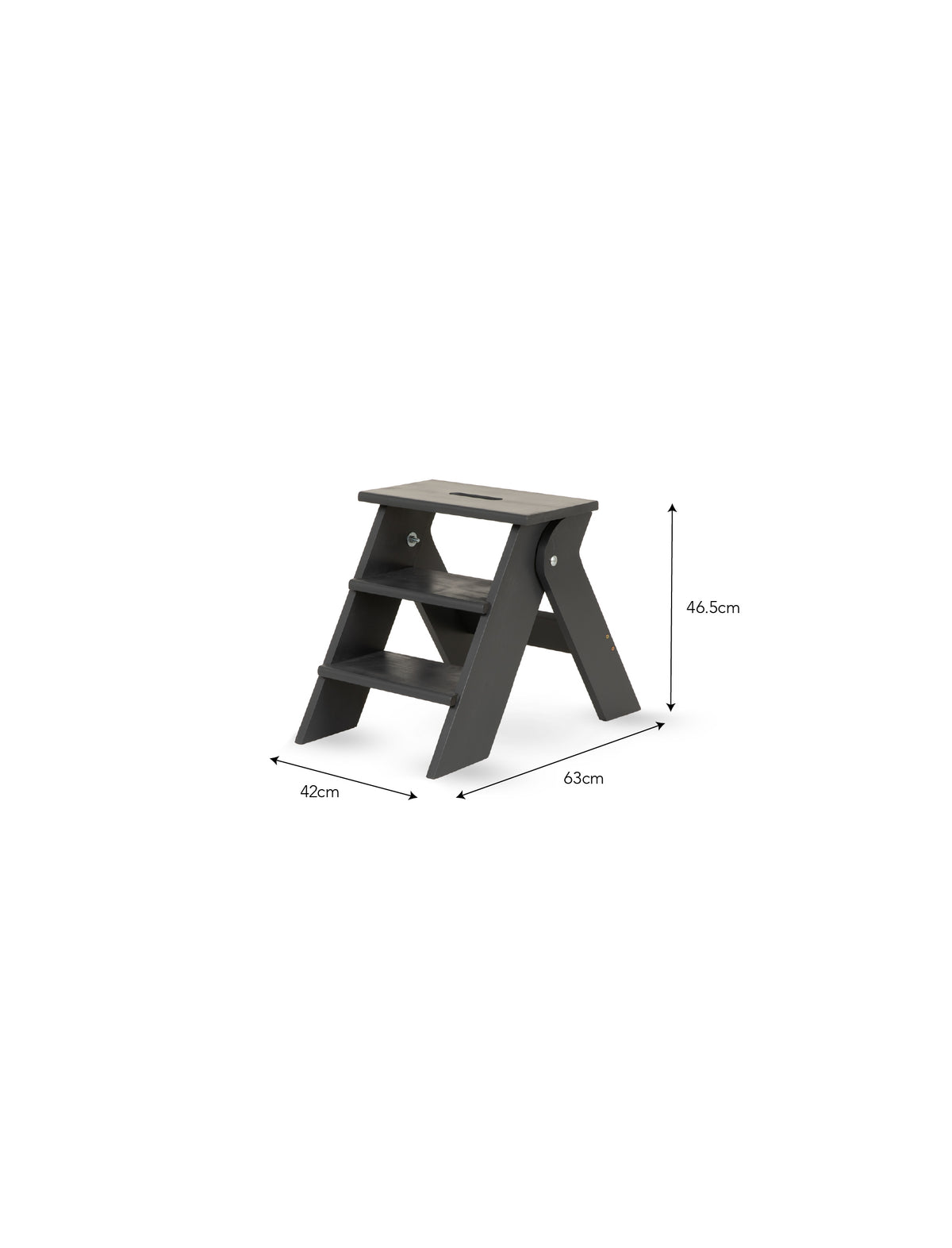 Garden Trading Classic Step Stool Spruce Wood, Charcoal Grey