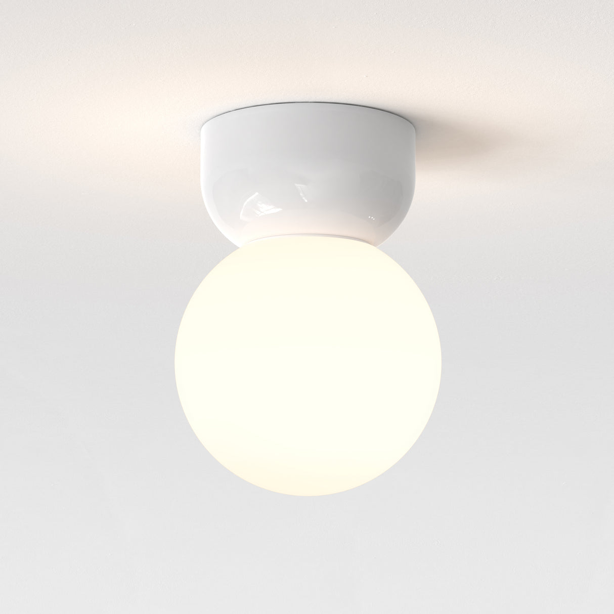 Astro Lyra Ceiling 140 Gloss Glaze White Bathroom Ceiling Light