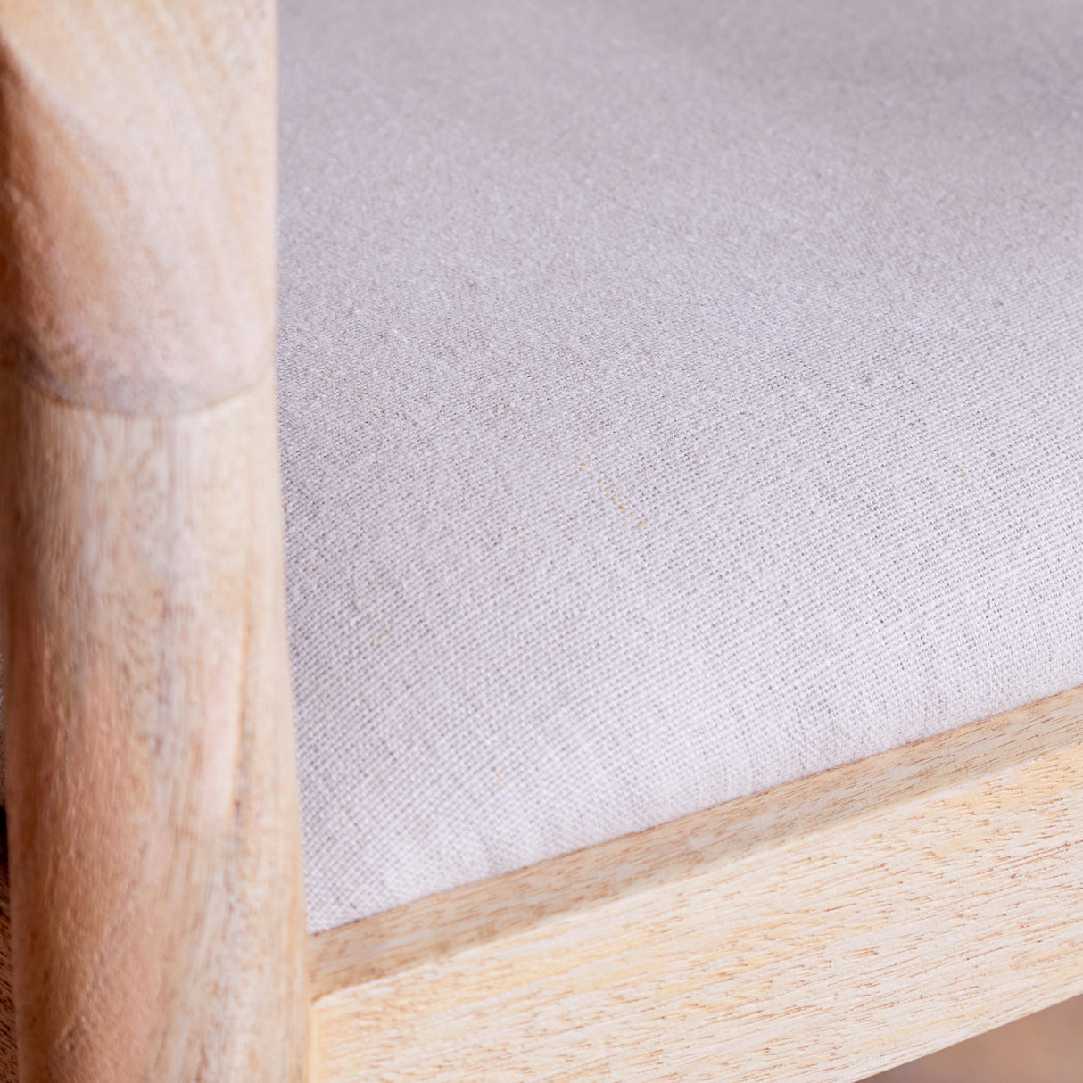 Nkuku Anbu Mango Wood Upholstered Counter Chair Natural