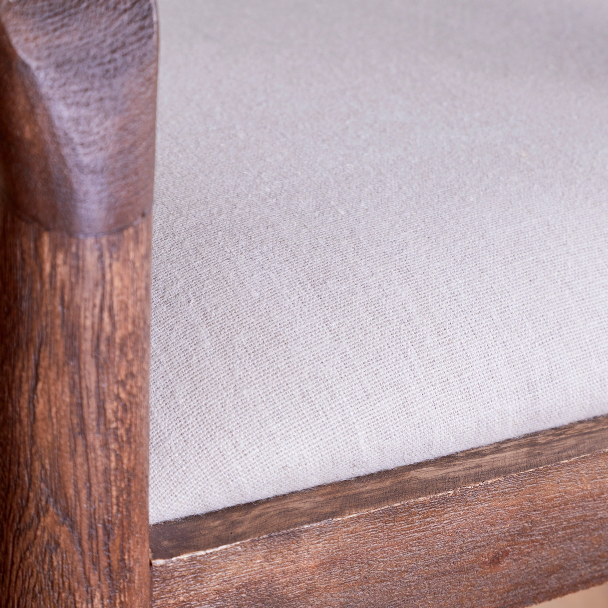 Nkuku Anbu Acacia Upholstered Counter Chair Washed Walnut