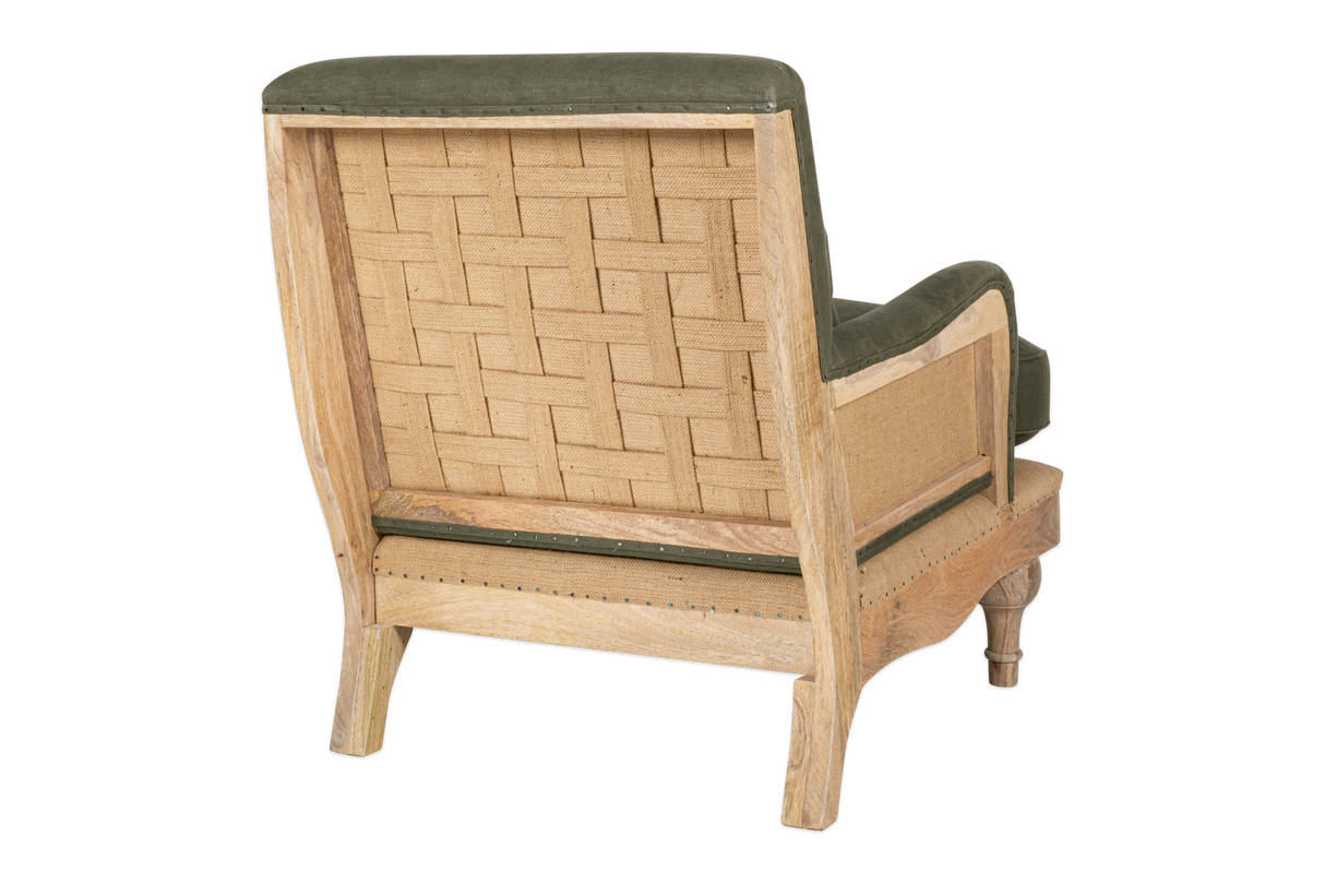Nkuku Abe Deconstructed Linen Armchair Olive