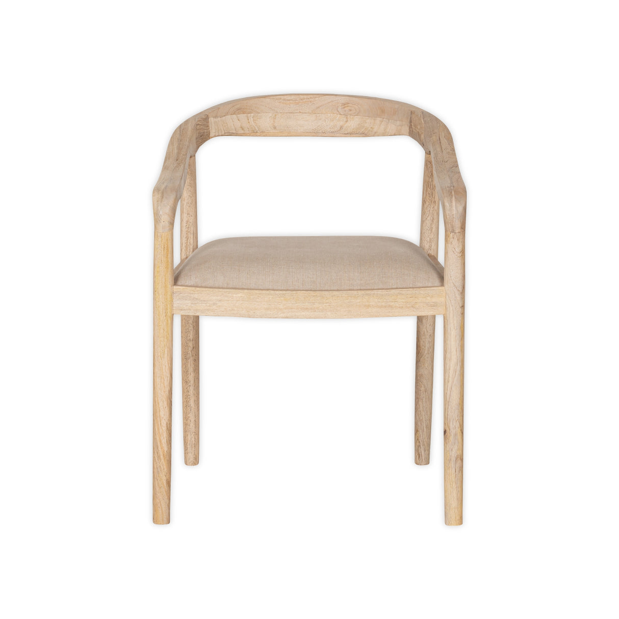 Nkuku Anbu Mango Wood Upholstered Dining Chair Natural
