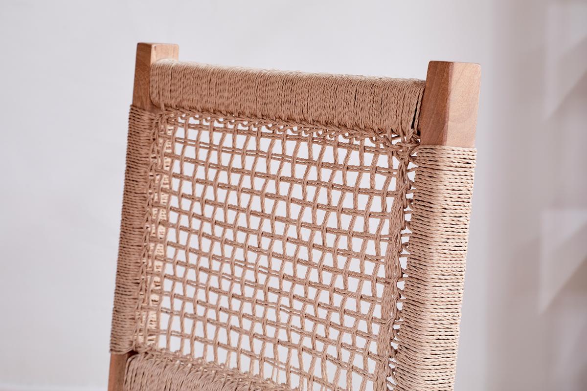 Nkuku Aamani Mango Wood & Cord Dining Chair Natural