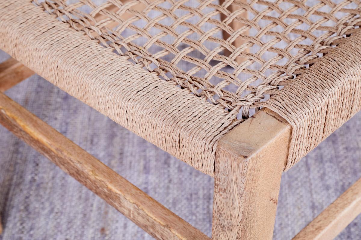 Nkuku Aamani Mango Wood & Cord Dining Chair Natural