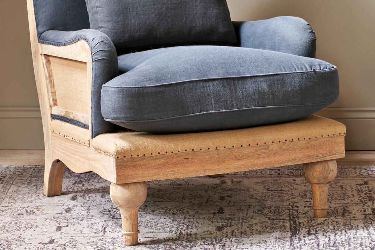 Nkuku Abe Deconstructed Linen Armchair Charcoal