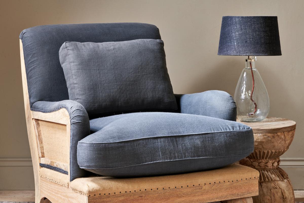 Nkuku Abe Deconstructed Linen Armchair Charcoal