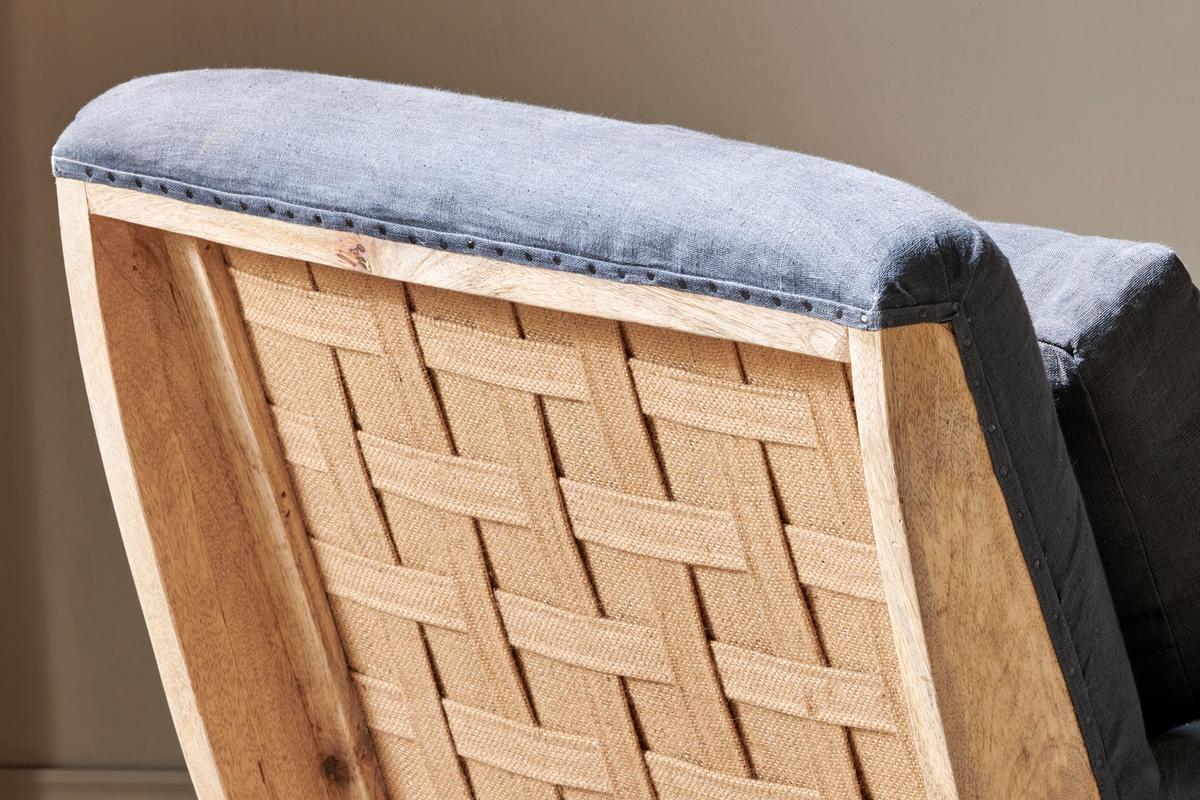 Nkuku Abe Deconstructed Linen Armchair Charcoal