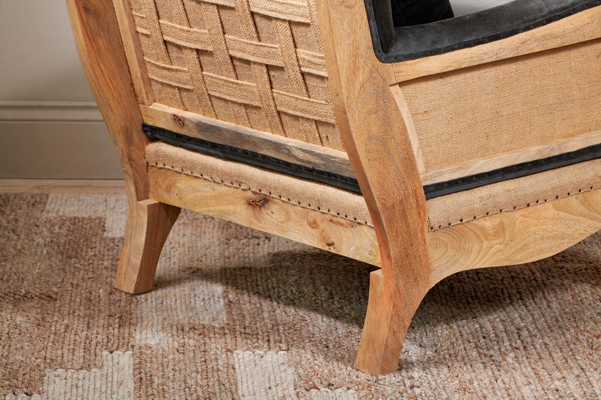 Nkuku Abe Deconstructed Velvet Armchair Moss