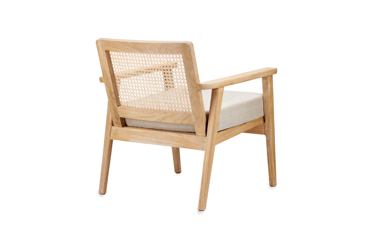 Nkuku Atri Mango Wood & Cane Occasional Chair Natural