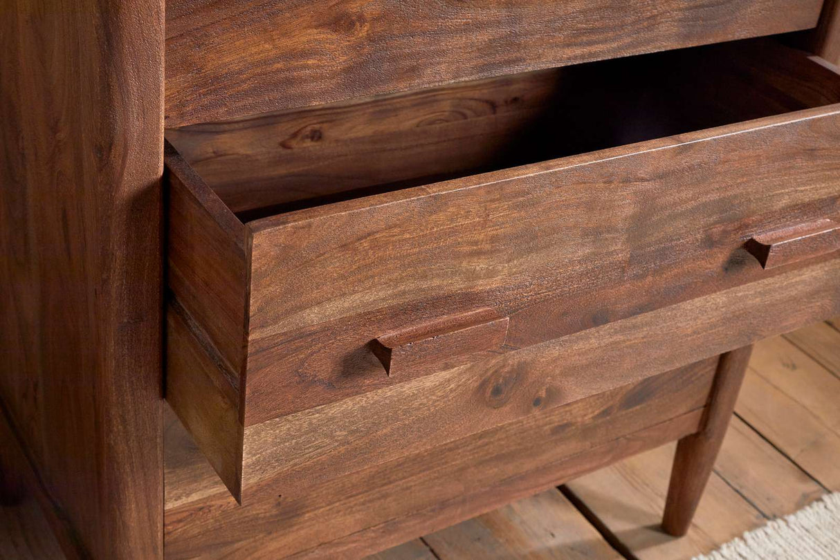 Nkuku Anbu Acacia Chest of Drawers Washed Walnut