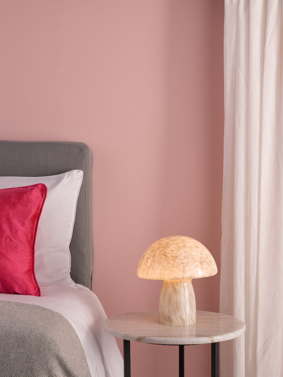 Dar Addie Table Lamp White Art Glass