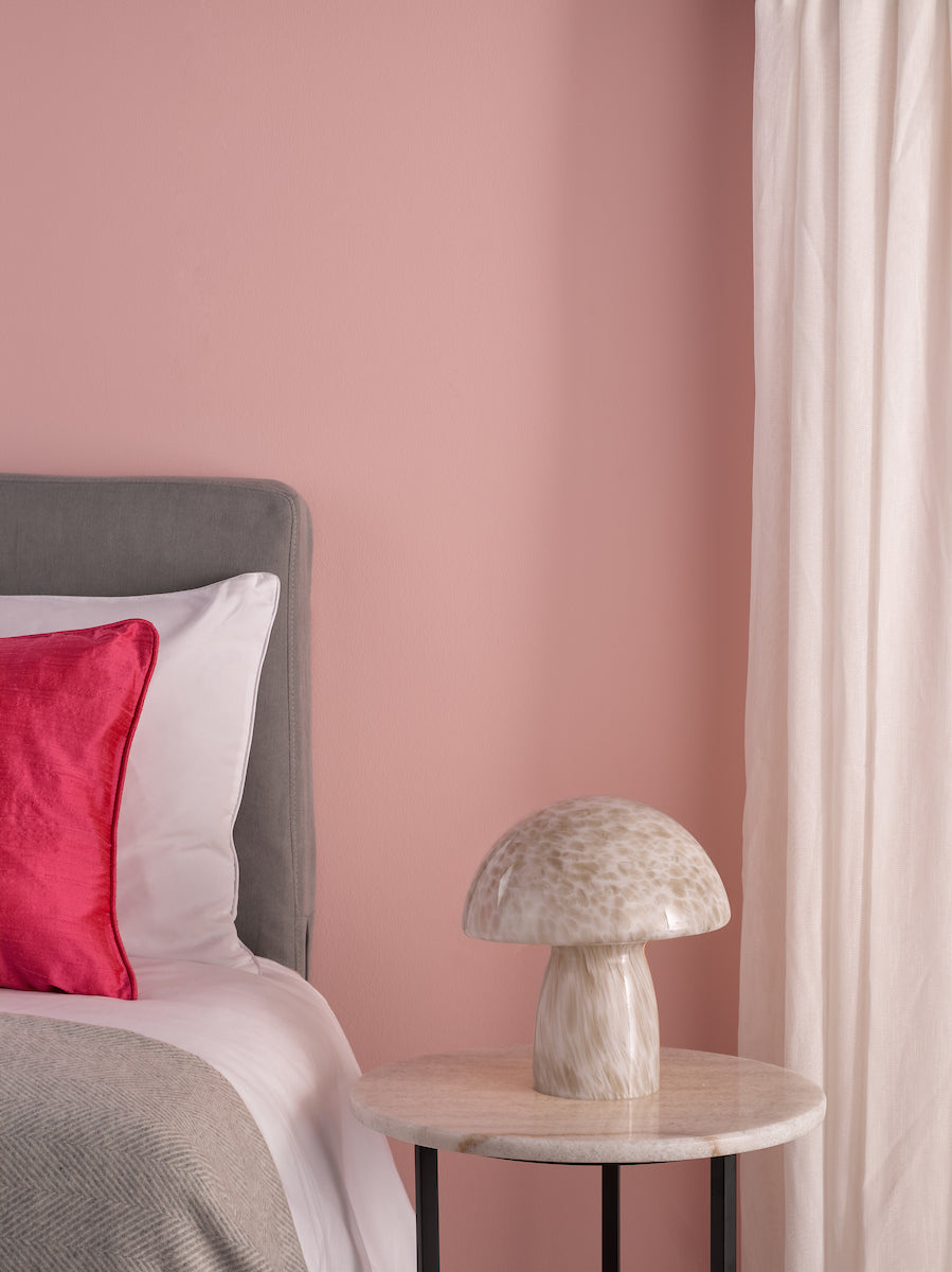 Dar Addie Table Lamp White Art Glass