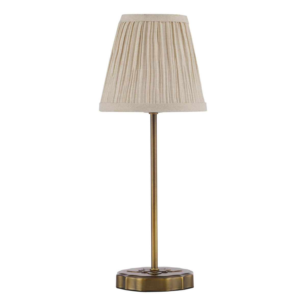 Dar Adyara Twin Pack Table Lamp Antique Bronze With Linen Pleated Shade