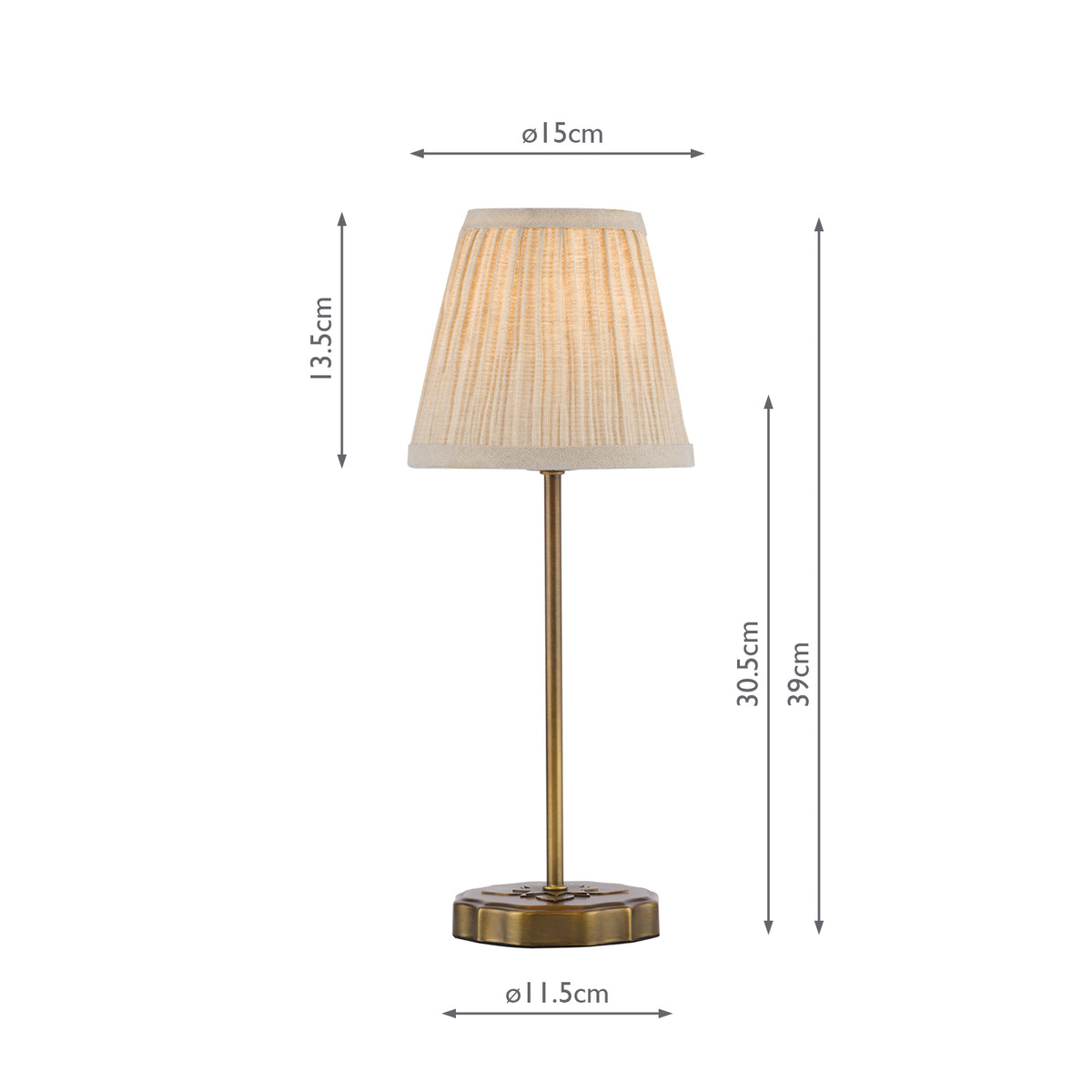 Dar Adyara Twin Pack Table Lamp Antique Bronze With Linen Pleated Shade