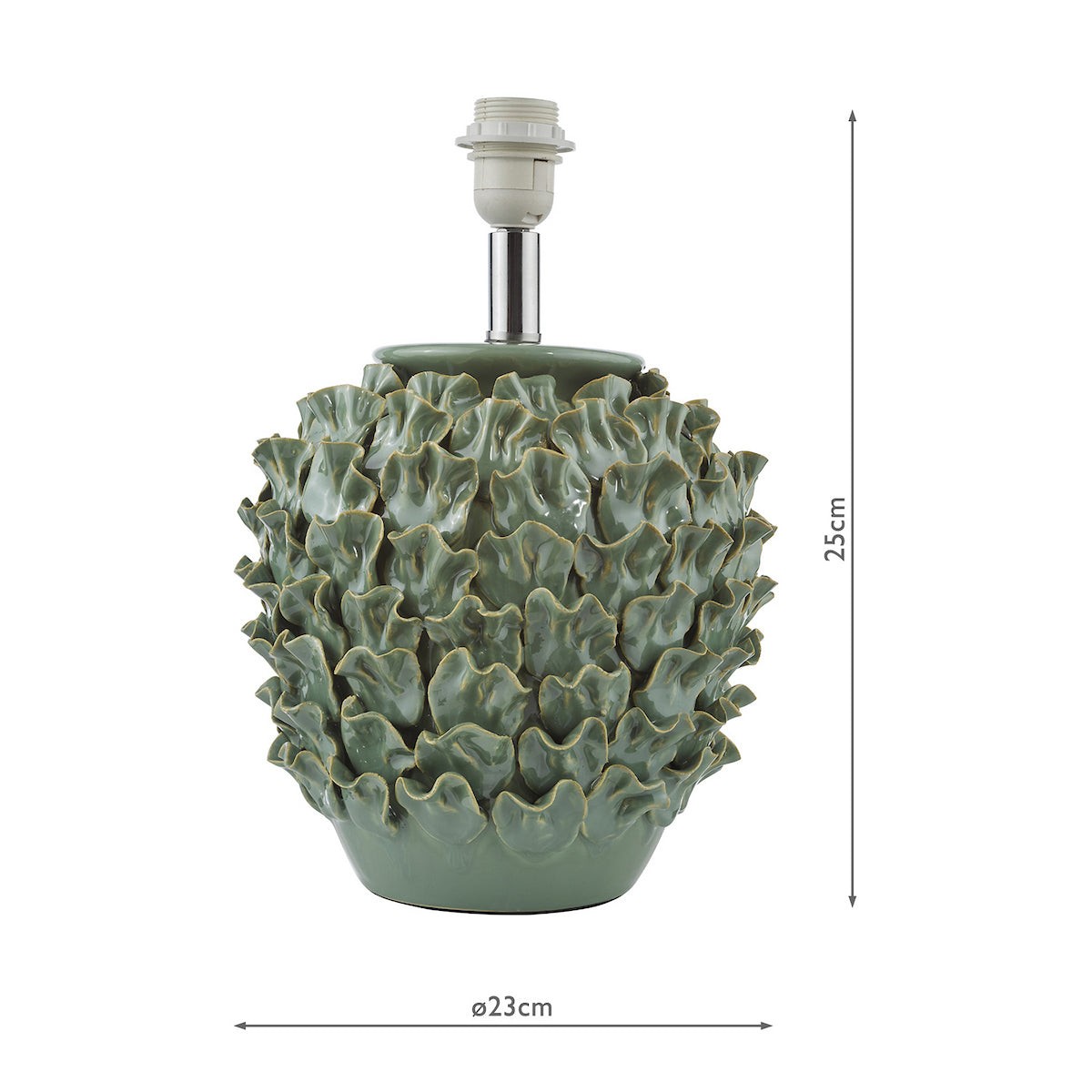 Dar Ailsa Ceramic Table Lamp Green Base Only