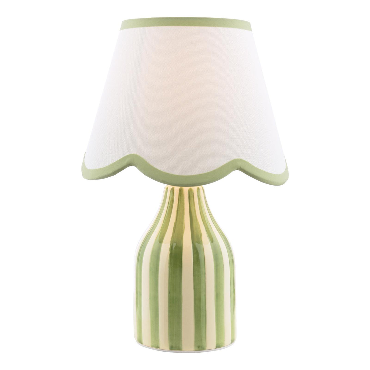 Dar Aimee Twin Pack Table Lamp Green Ceramic With Shade