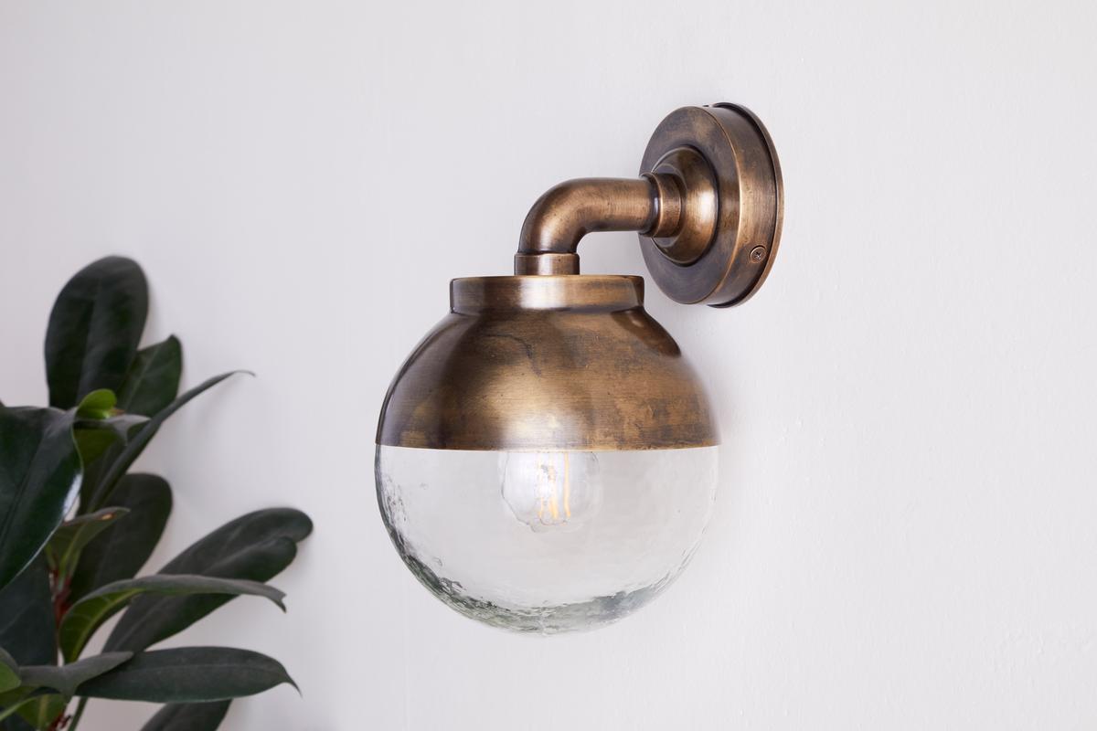 Nkuku Abeo Outdoor Wall Lamp Antique Brass
