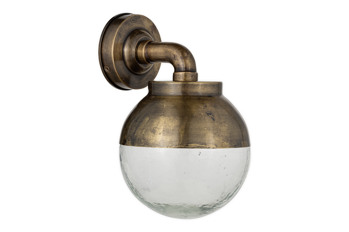 Nkuku Abeo Outdoor Wall Lamp Antique Brass