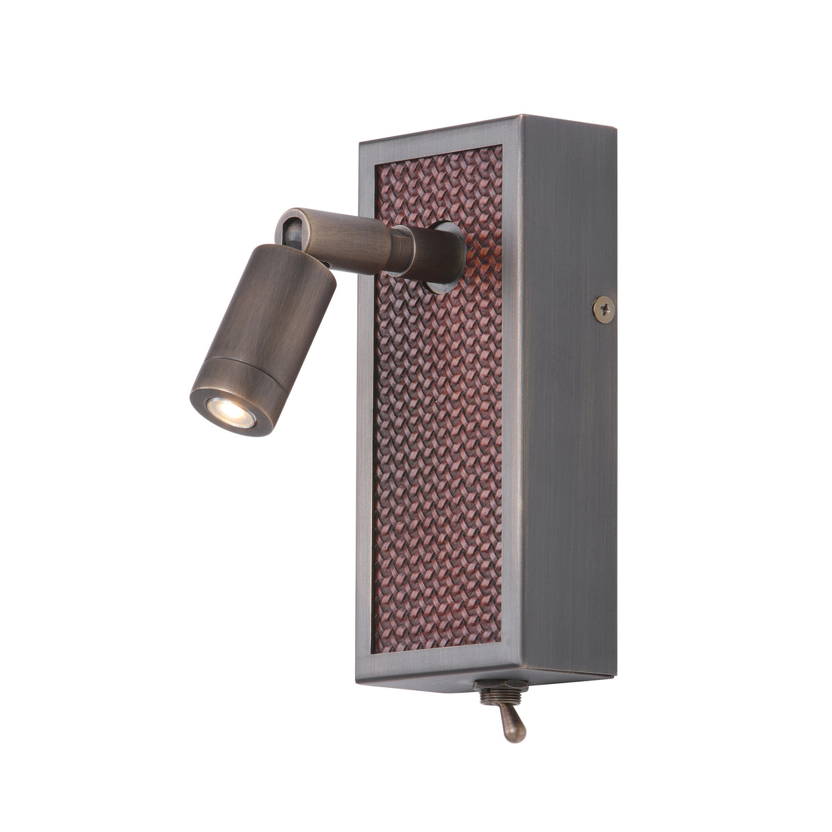 David Hunt Albany Wall Light Antique Brass and Matt Brown LED