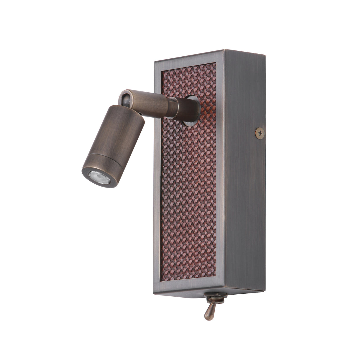 David Hunt Albany Wall Light Antique Brass and Matt Brown LED