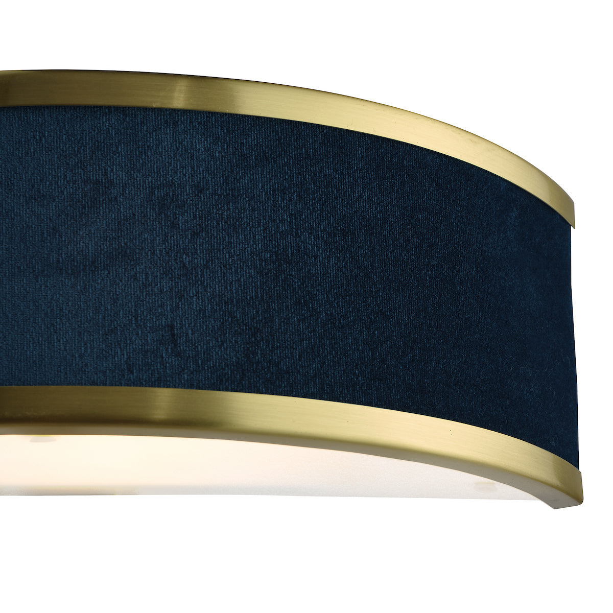 Dar Alvaro Wall Light Brushed Brass With Blue Shade