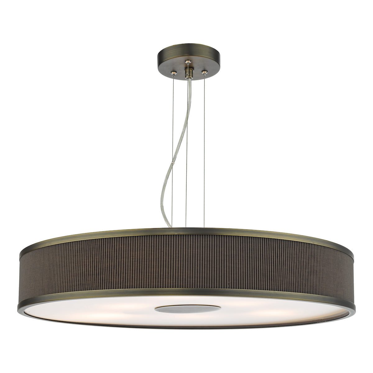 Dar Alvaro 6 Light Pendant Antique Bronze and Brown With Shade