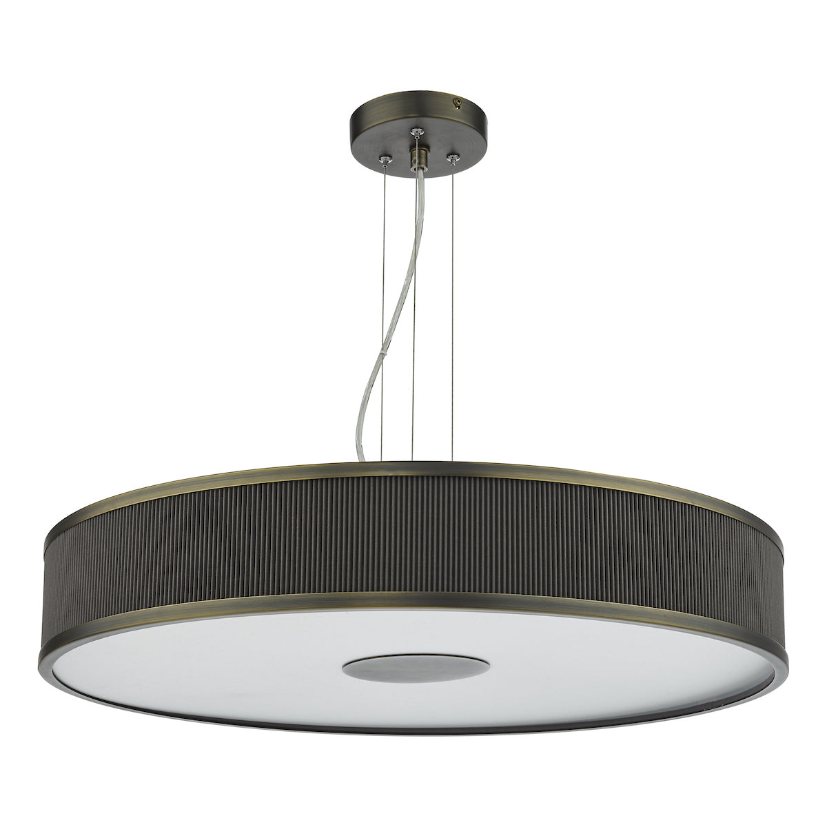 Dar Alvaro 6 Light Pendant Antique Bronze and Brown With Shade