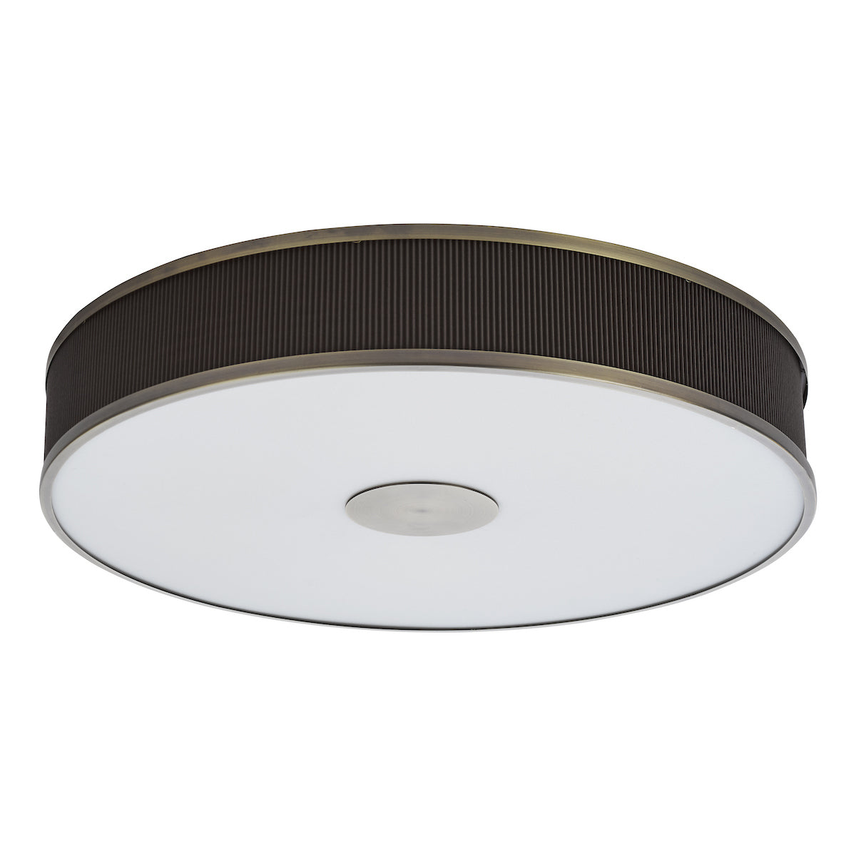 Dar Alvaro 6 Light Flush Antique Bronze With Brown Shade