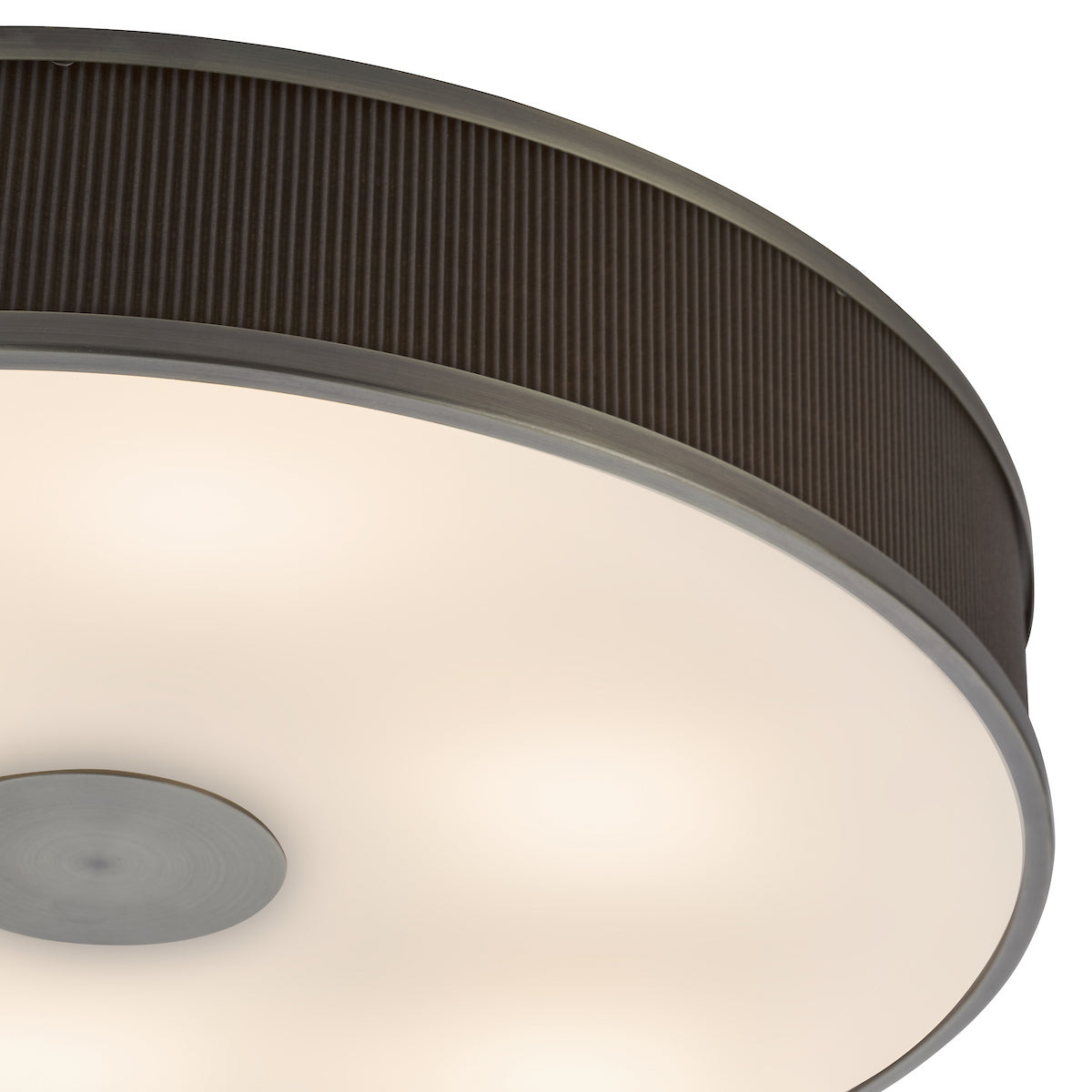 Dar Alvaro 6 Light Flush Antique Bronze With Brown Shade