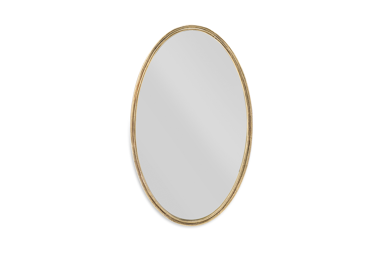 Nkuku Almora Oval Mirror Antique Brass